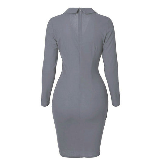 OL Lapel Midi Blazer Dress