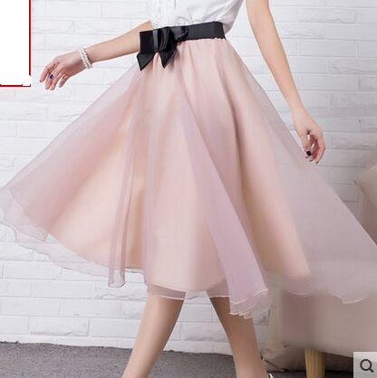 Sweet Bowknot Multi-layer A-line Pleated Tulle Skirt