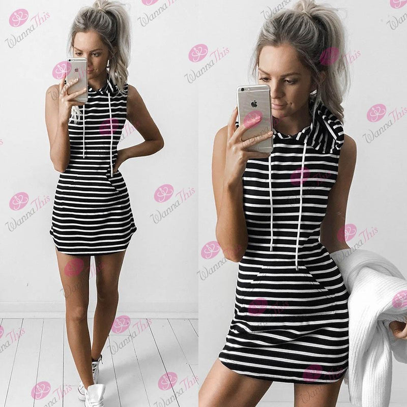 Sleeveless Bodycon Scoop Casual Short Cap Dress - Meet Yours Fashion - 5