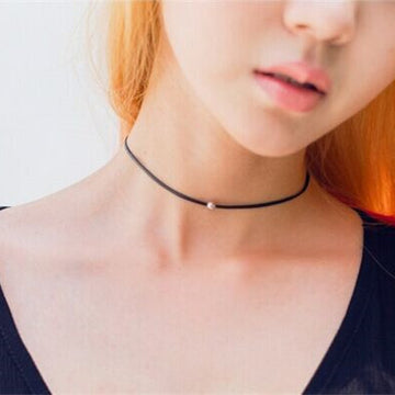 Bowknot Beads Short Choker Necklace