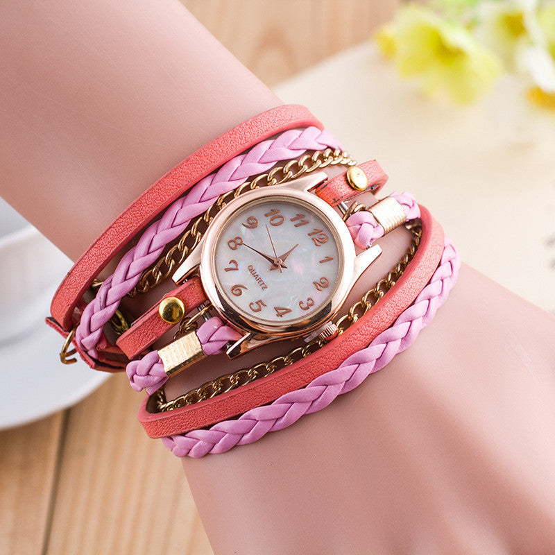 Crystal Woven Multilayer Watch