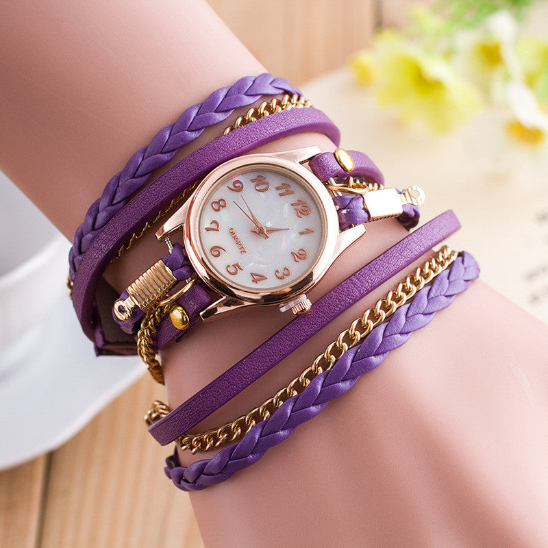 Bright Color Multilayer Woven Watch