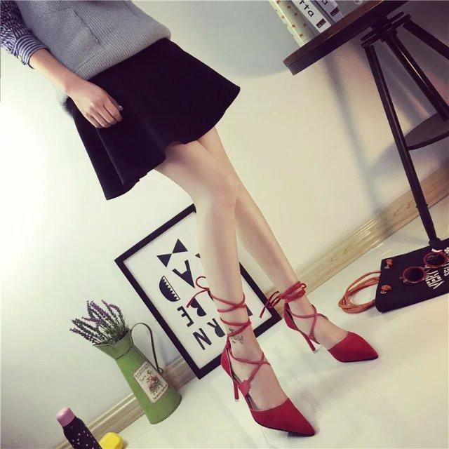Sexy Pointed Stiletto Heel Tassels Strap Sandals
