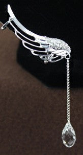 Fashion Long Crystal Wings Tassel Single Earrings