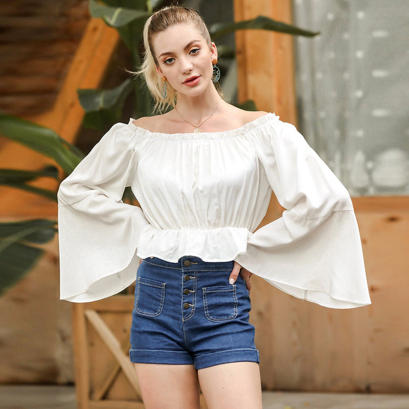 Off Shoulder Flared sleeve top