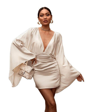 Long Sleeve V-neck Sexy Skirt