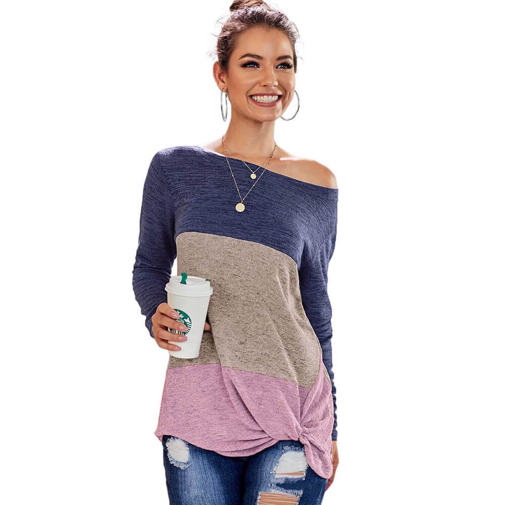 Loose  Long Sleeve Collision Blouse