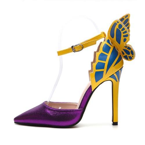 Pointed hollow butterfly sandals thin heel super high heel women's shoes