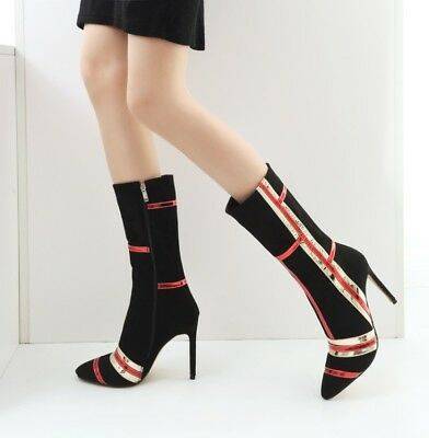 Color matching fashion suede thin high heel medium high boots