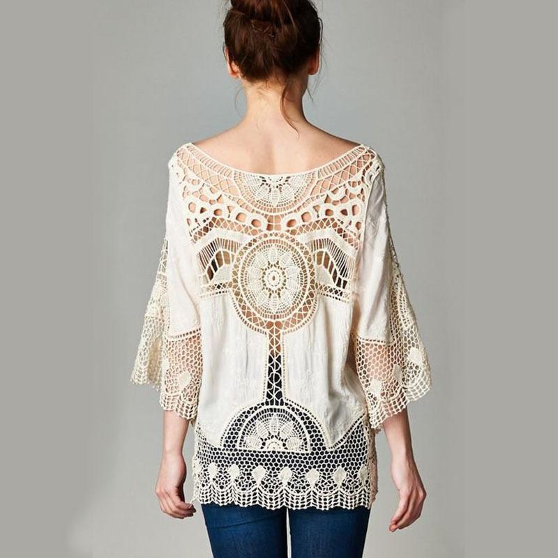 Hollow Out Beach Blouse