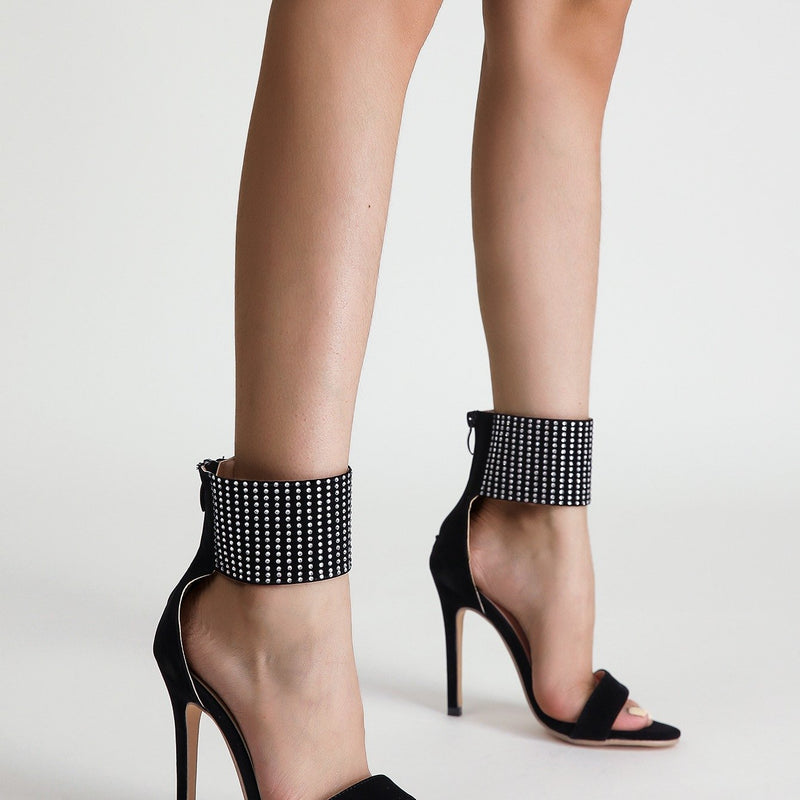 Rhinestone Band High-heeled Sandals Night Club Sexy High-heeled Shoes