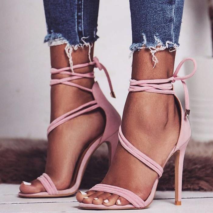 Strapped high heeled Sandals