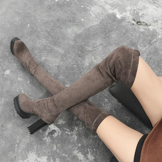 Winter Fashion Thick Heel Thick Sole Super High Heel Knee High Boots