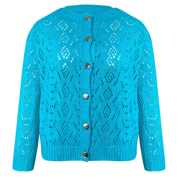 Solid Hollow Out Cardigan
