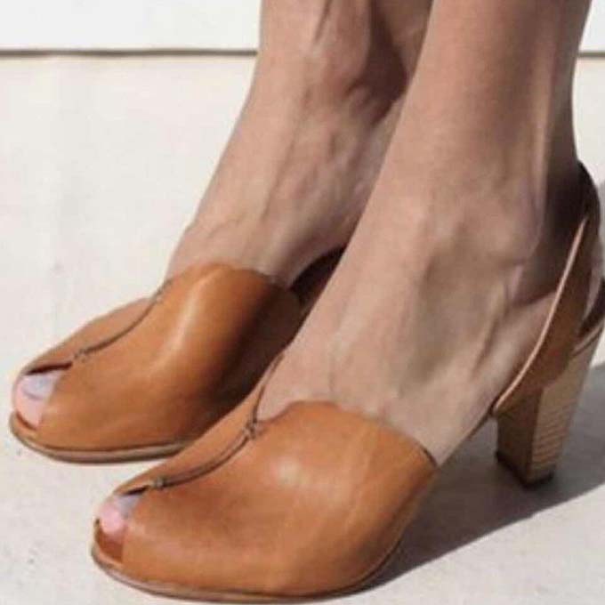 High Heeled Chunky Open Toe Sandals