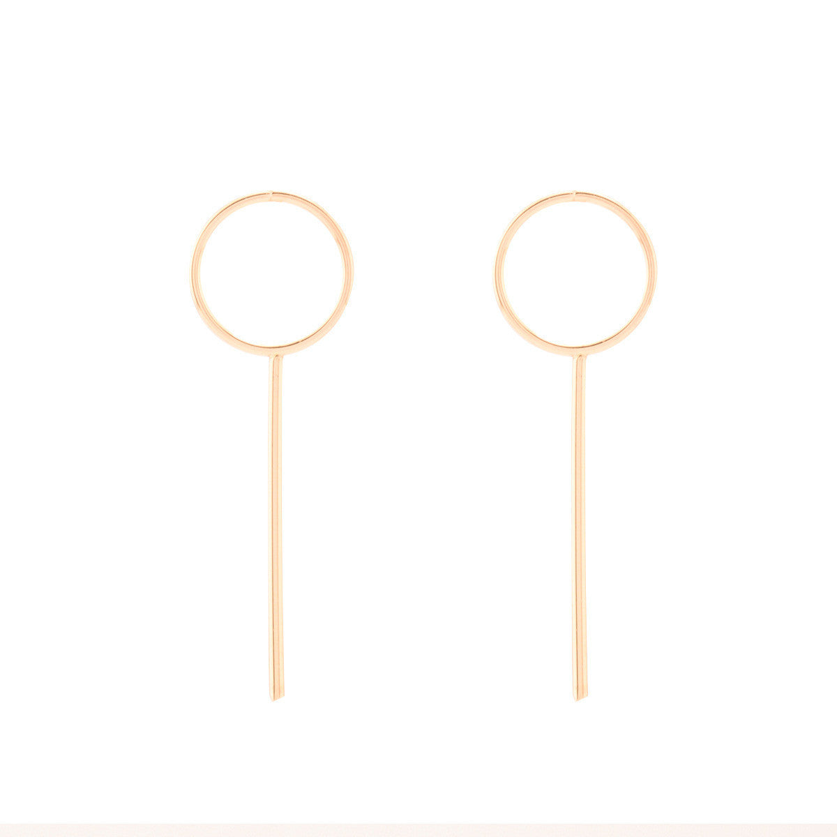 Elegant Copper Circle Tassel Earrings
