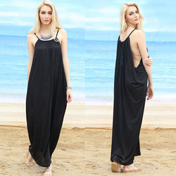 Spaghetti Straps Backless Scoop Long Dress