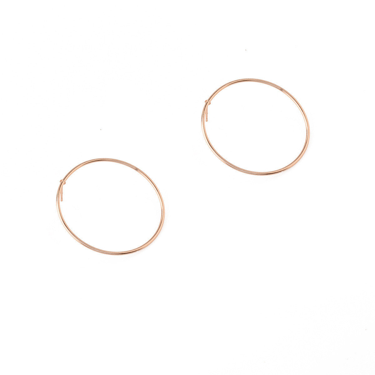 Contracted Joker Copper Smooth Circle Earrings