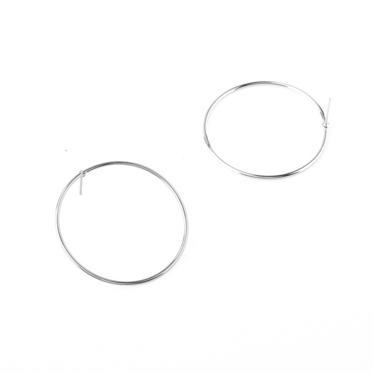 Contracted Joker Copper Smooth Circle Earrings