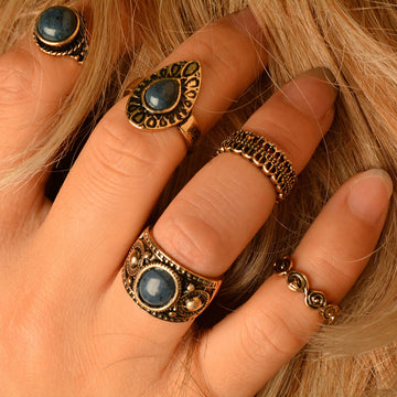 National Style Tophus Personality Combination Suit Ring