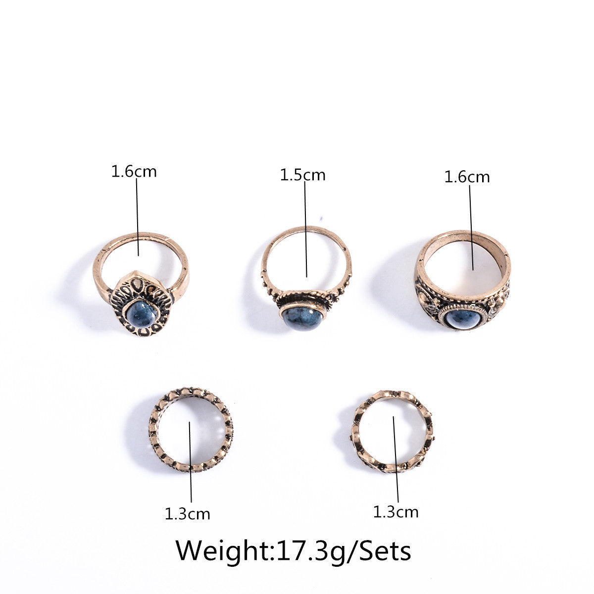 National Style Tophus Personality Combination Suit Ring