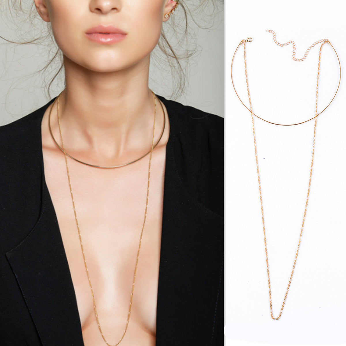 Metal Loops Open Collar Necklace