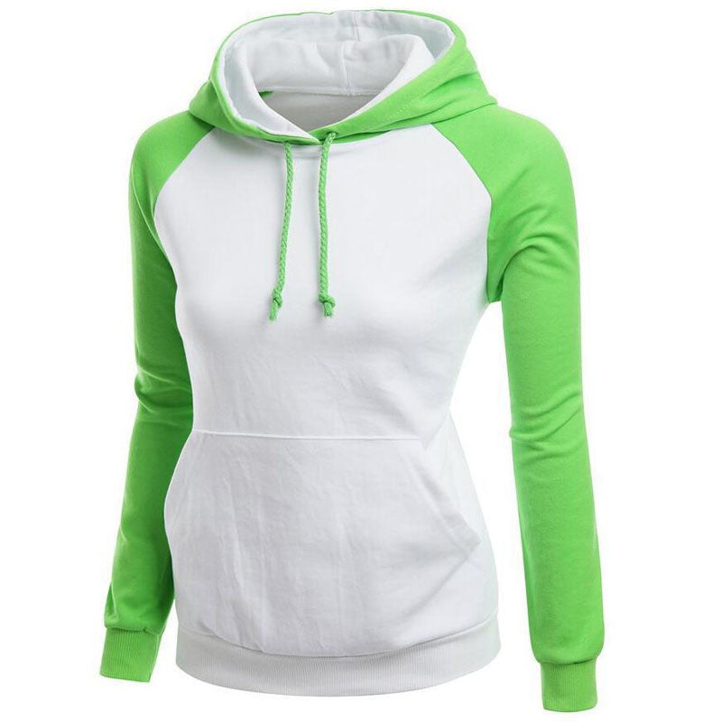 Contrast Color Splicing Pocket Slim Pullover Hoodie - May Your Fashion - 4