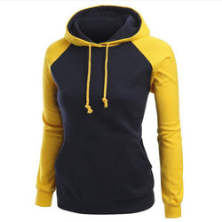Contrast Color Splicing Pocket Slim Pullover Hoodie - May Your Fashion - 5