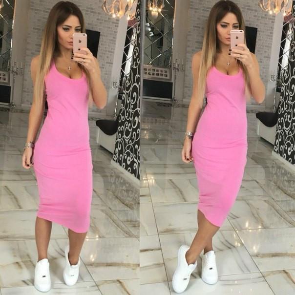 U-shaped Collar Sleeveless Knee-length Pure Color Dress