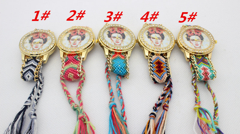 Beauty Women Print Woven Strap Watch