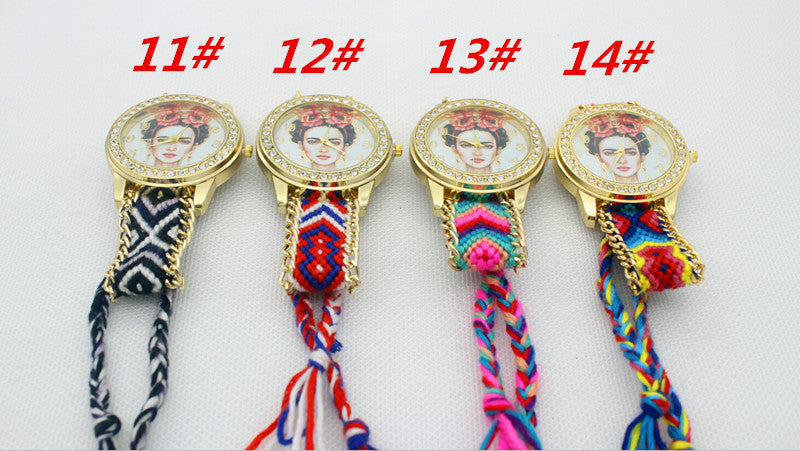 Beauty Women Print Woven Strap Watch