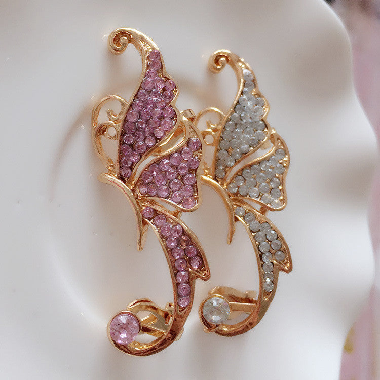 Beautiful Crystal Butterfly Single Ear Clip