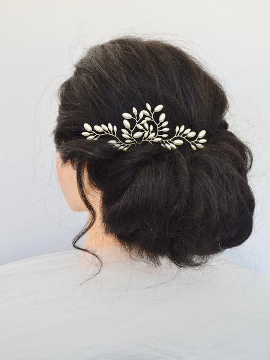 Free Shipping Beautiful White Bride Pearl Hairpins
