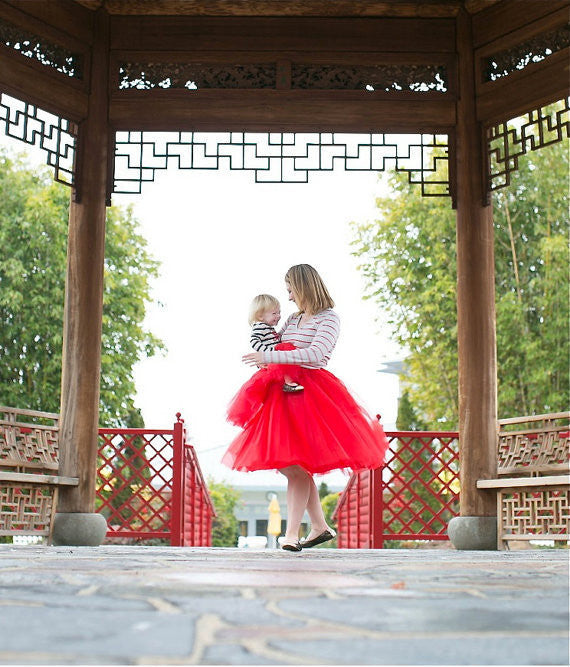 Romantic Multi-layer Pure Color A-line Tulle Skirt
