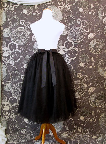 Romantic Multi-layer Pure Color A-line Tulle Skirt