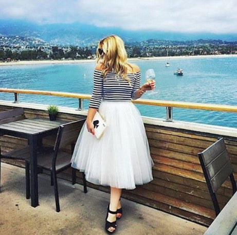 Romantic Multi-layer Pure Color A-line Tulle Skirt