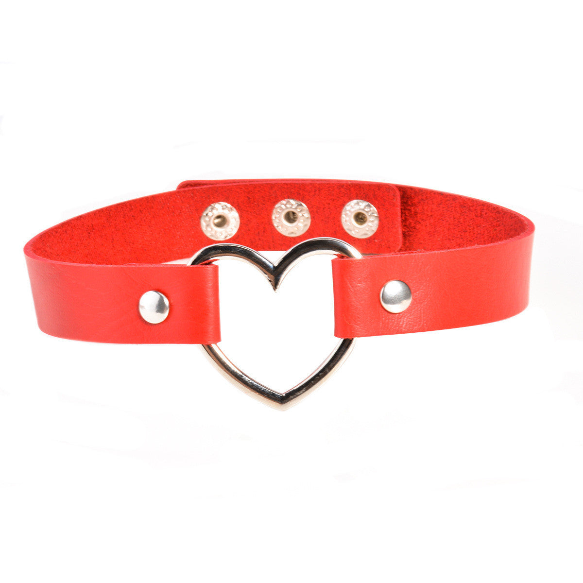 Rtro Alloy Hearts PU Collar Necklace