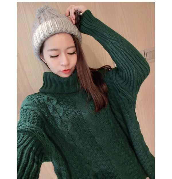 Retro Style Braid Knitting Plus Size Sweater