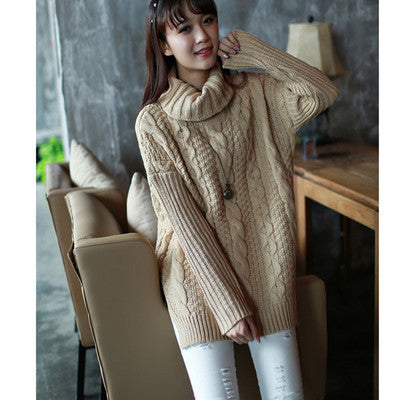 Retro Style Braid Knitting Plus Size Sweater
