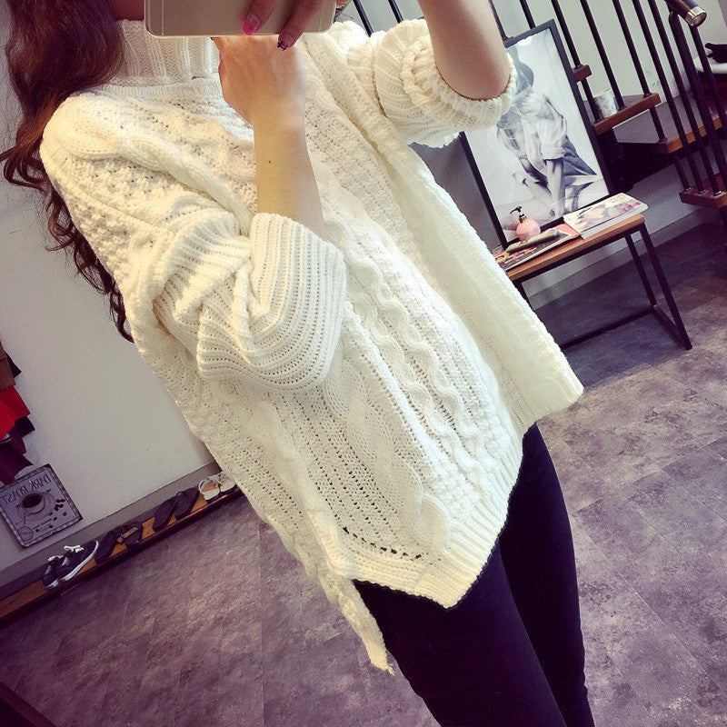 Retro Style Braid Knitting Plus Size Sweater