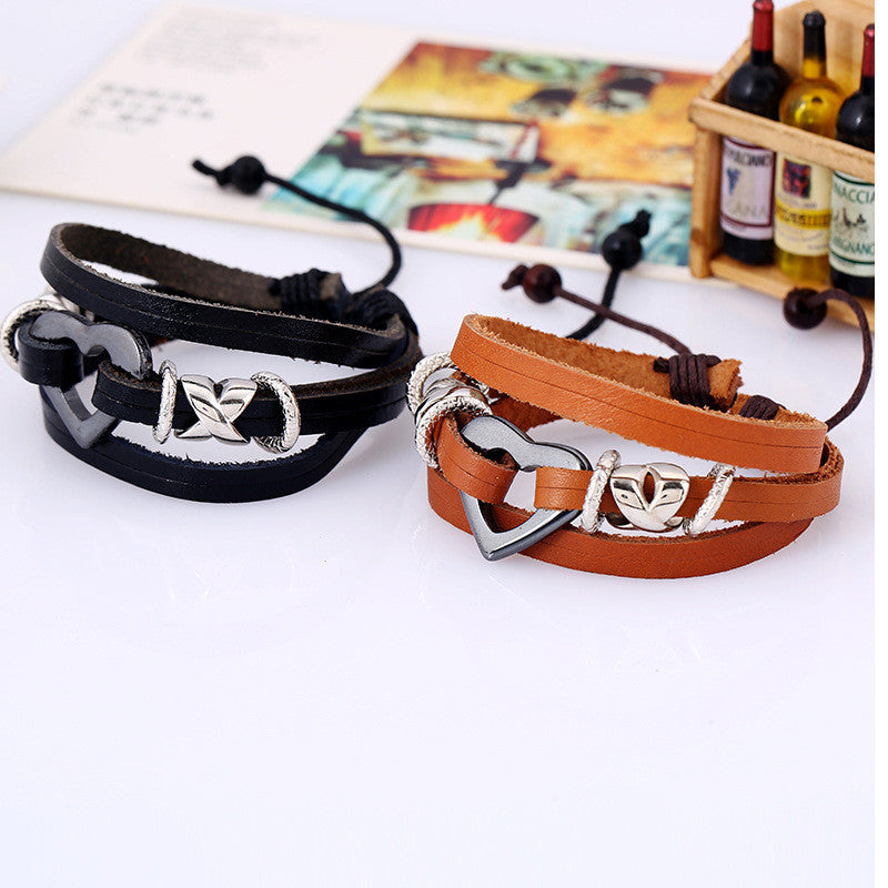 Heart X Mark Multilayer Bracelet