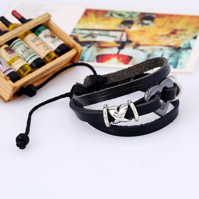 Heart X Mark Multilayer Bracelet
