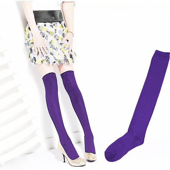 Over the Knee Thinner Cotton Socks - May Your Fashion - 3
