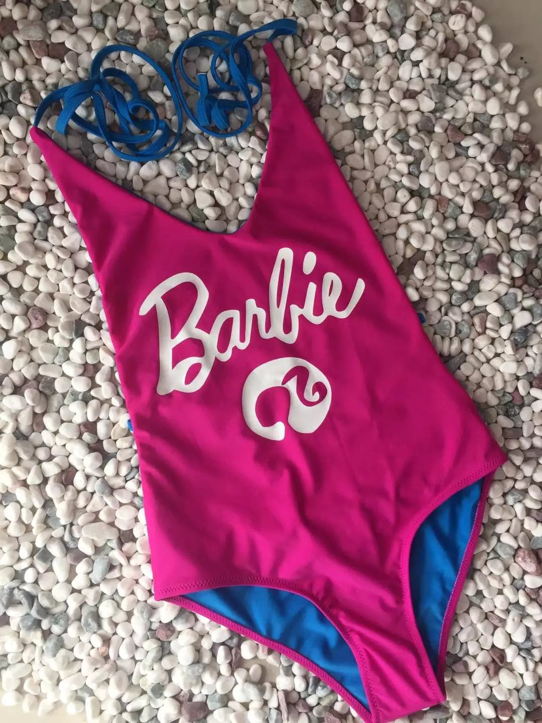 Brazil's Style Sexy Pink Letter Print One Piece Swimwear