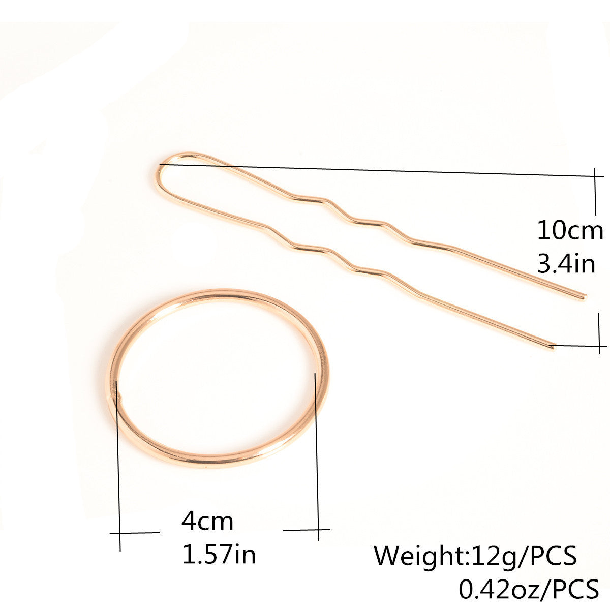 Geometric Copper Circle Half Holding Hairpin