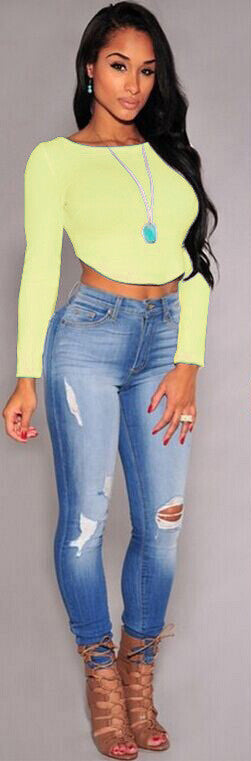 Scoop Irregular Slim Candy Color Crop Top Short T-shirt