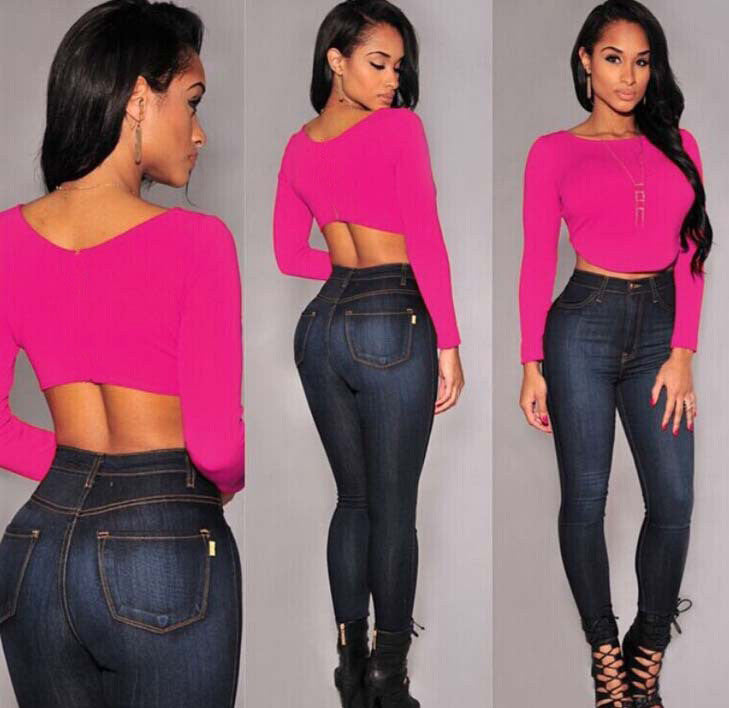 Scoop Irregular Slim Candy Color Crop Top Short T-shirt