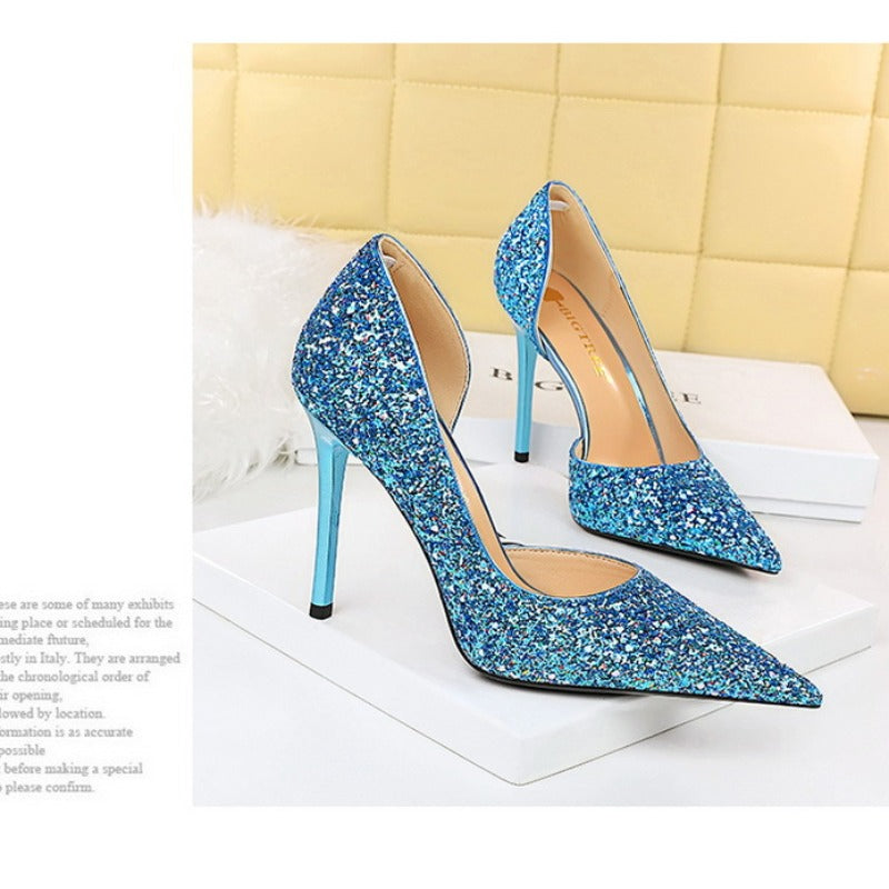 Sexy Shimmering Cutout Stiletto Party Shoes