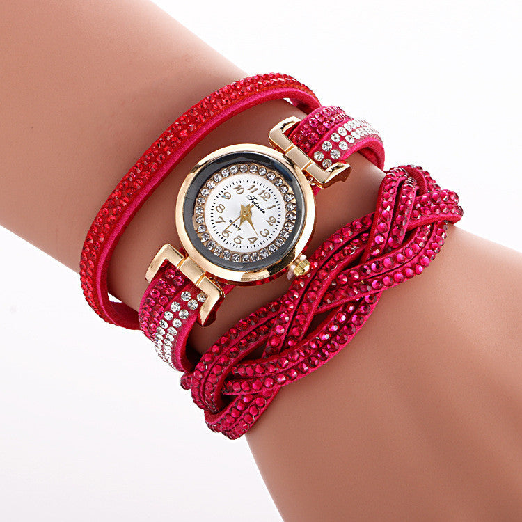 Double Color Twist Around Bracelet Watch