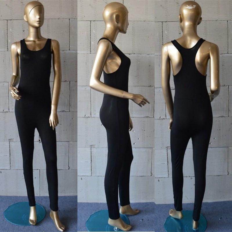 Pure Color Sleeveless Sports Leisure Slim Long Jumpsuit